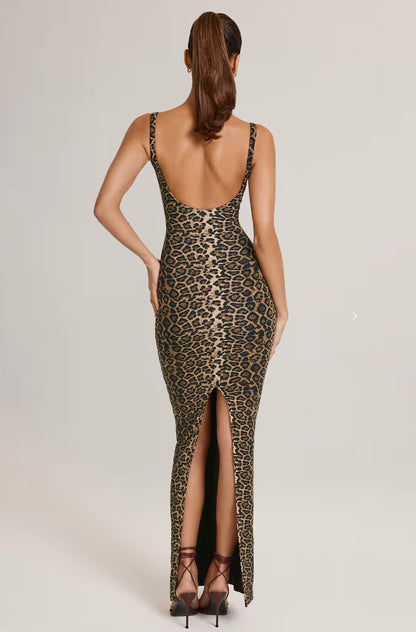 Wild Elegance Scoop‑Neck Modal Maxi Dress